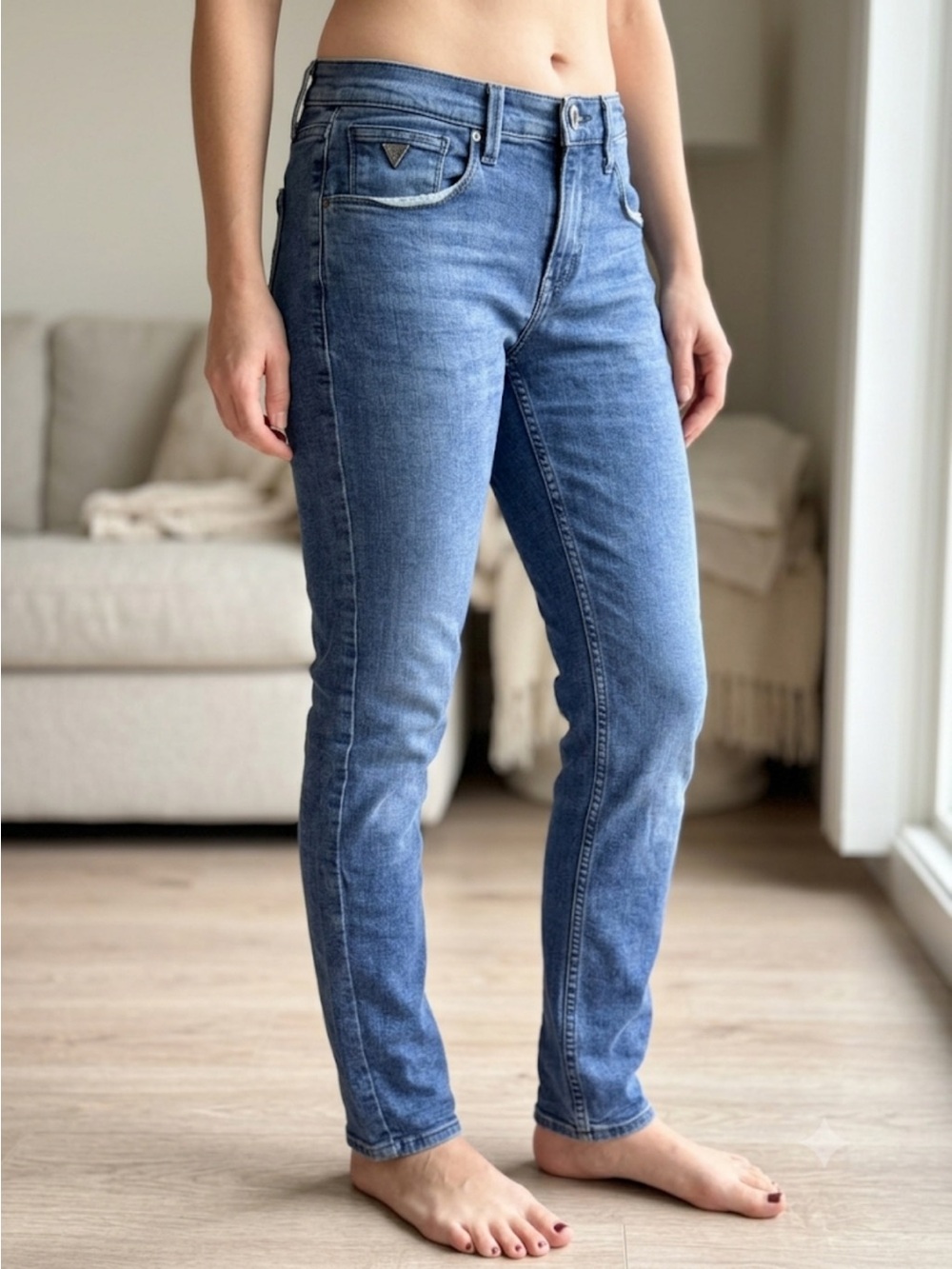 Y2K Guess Denim 2000s Jeans Slim Fit Medium Wash Slim Fit Size 31 x 34